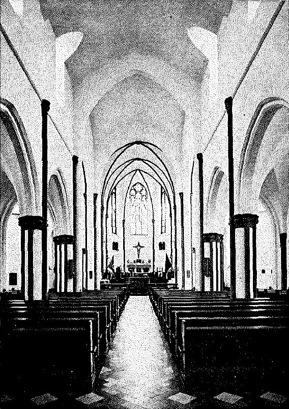 Innenansicht der Kath. Pfarrkirche St. Michael in Echtz nach der Restaurierung 1971