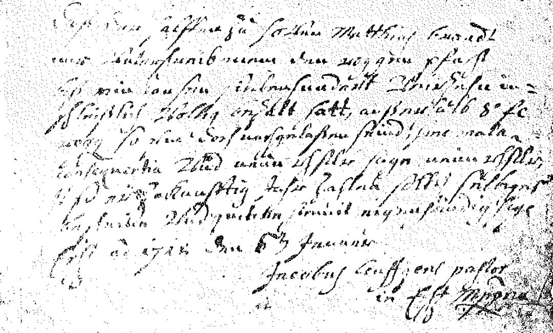 Alte Handschrift des ehern. Echtzer Pfarrers Joc, Leuffgens (1703-44) (Photokopie)