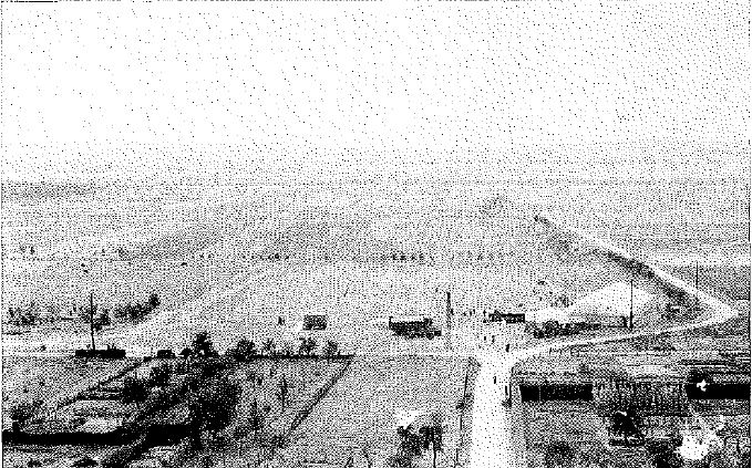 Blick vom Kirchturm auf den neuen Sportplatz