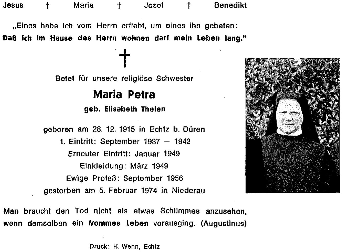 Schwester Maria Petra