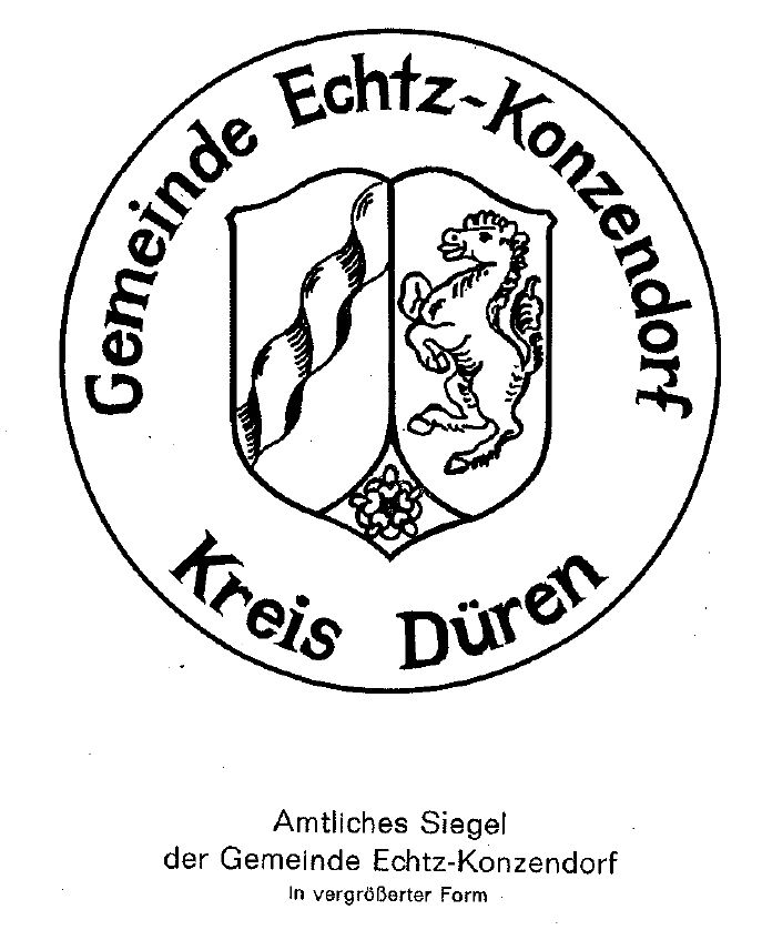Amtliches Siegel der Gemeinde Echtz-Konzendorf (in vergrößerter Form)